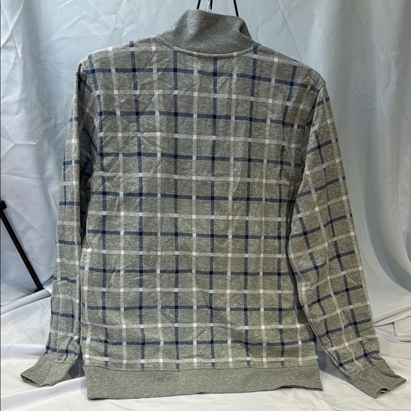 Nautica Men's Gray and Blue Plaid Sweater/ zippered sweatshirt, Size Large - Picture 8 of 10